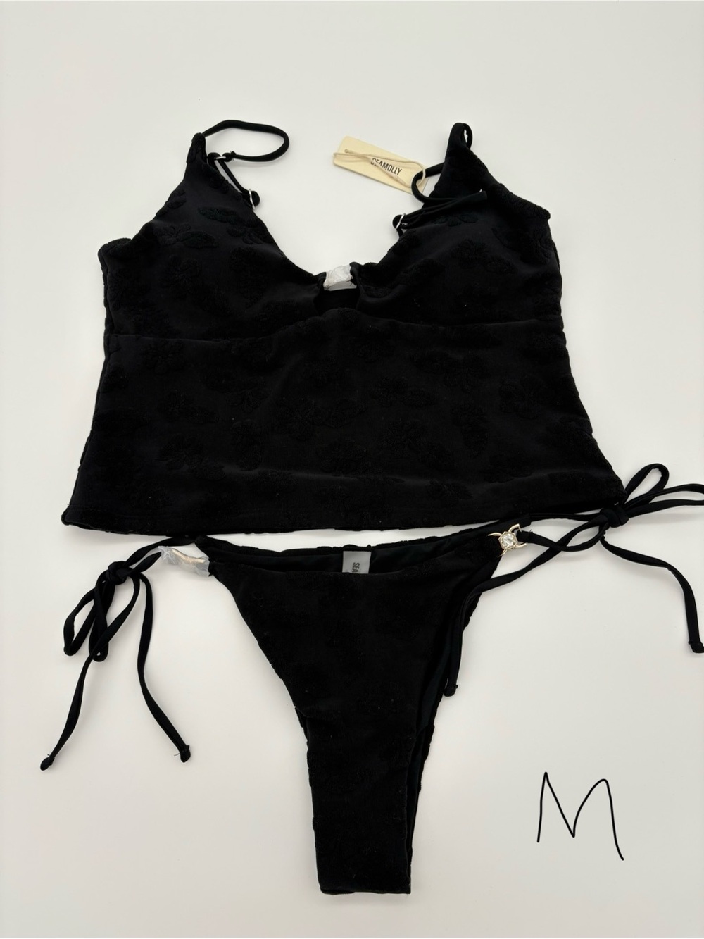 Black Women's Two-Piece Lingerie Set - Classic Tankini Style NWT